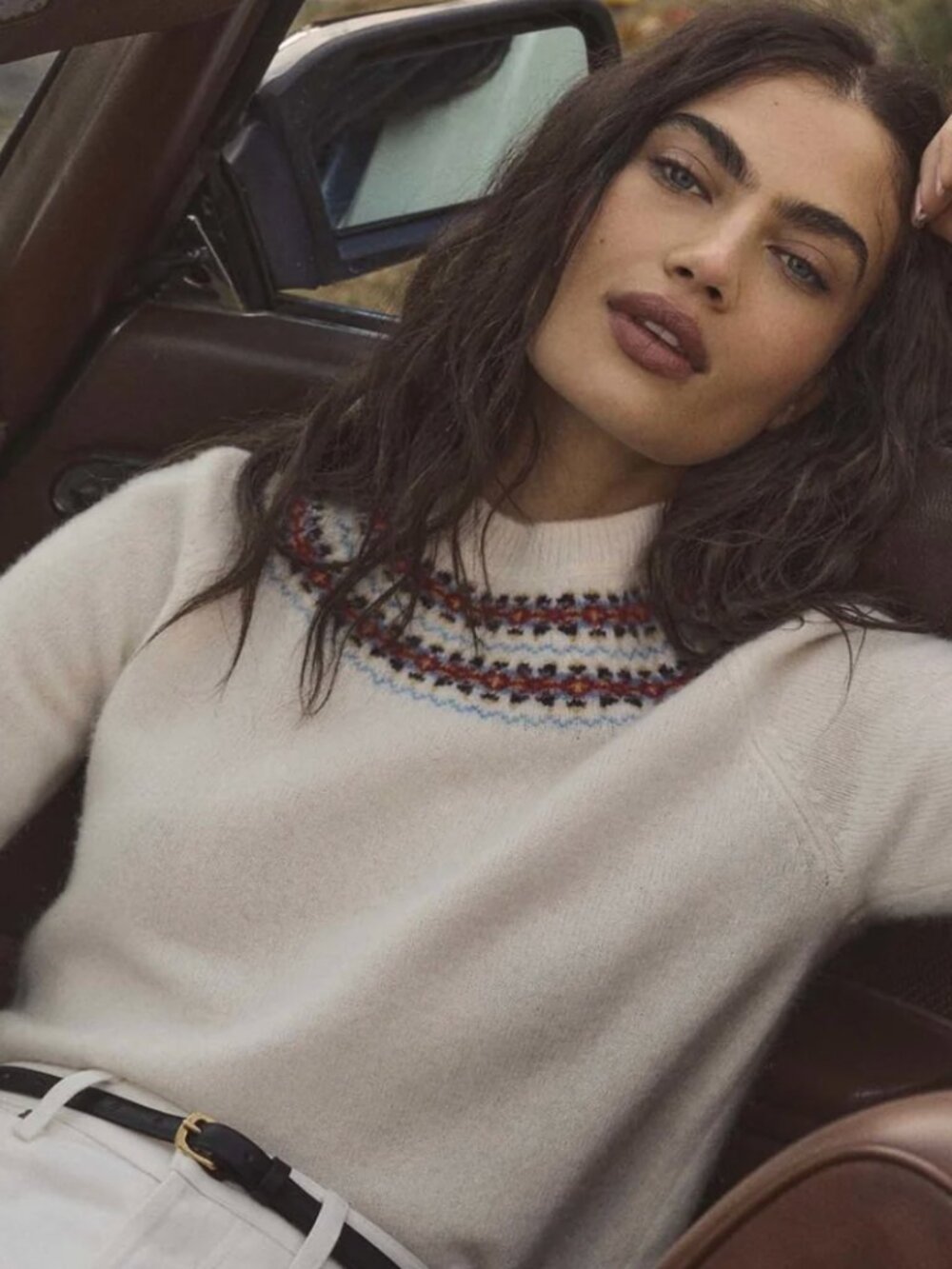 BONIFACE SWEATER -- IVORY ANNECY FAIR ISLE - Picture 2 of 3